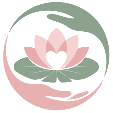 Pure Hearts lotus and hands emblem